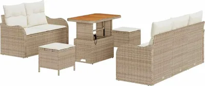 Produktbild von vidaXL Gartensofa-set 8 stk. Beige Poly-Rattan