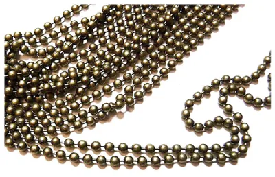 Produktbild von Vintageparts Kugelkette Metalllegierung antik bronze rund 2mm 2m