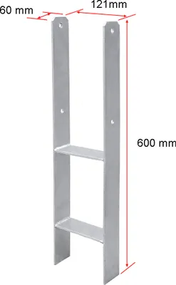 Immagine prodotto di EINFEBEN 4x ancoraggi ad H per pali 121MM recinzioni 600MM ancoraggi per pali carport