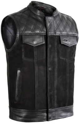 Produktbild von Motorrad Lederweste Custom Biker Weste Clubweste Motorradweste Chopper Matt(S)
