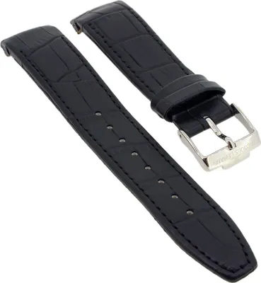 Produktbild von Jacques Lemans Uhrenarmband schwarz Leder Krokoprägung 1-1646 1-1646A