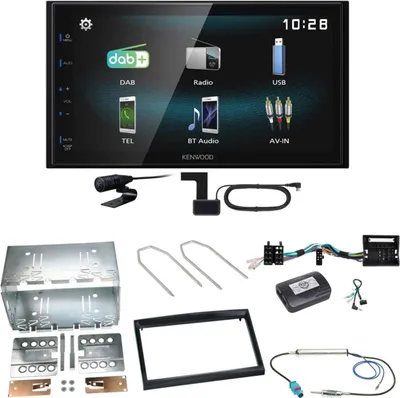 Produktbild von Kenwood DMX-125DAB Bluetooth MP3 USB Einbauset für Citroen C2 C3 Berlingo Jumpy