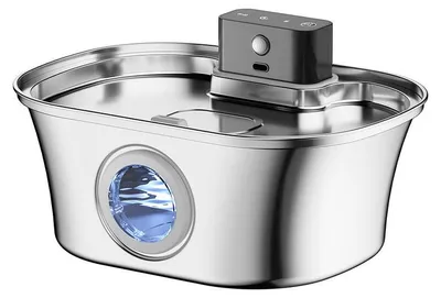 Produktbild von Katzen Trinkbrunnen 3,2L Piratenschiff, Sensor 4200mAh, Automatischer Katzenbrunnen mit 3 Modi, Edelstahl, USB-C, Leiser Trinkbrunnen für Katzen und Hunde