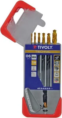 Zdjęcie produktu dla Zestaw 6 wierteł do metalu, TIVOLY, średnica od 2 do 8 mm