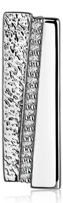 Immagine prodotto di MATERIA, ciondolo a catena in argento sterling 925, lungo, martellato, lucido, con zirconi, per donna, modello KA-513