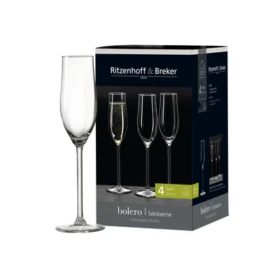 Zdjęcie produktu dla Kieliszki do szampana 190 ml, zestaw 4 szt. Bolero