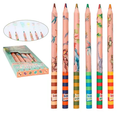 Image de Depesche 12100 Dino World Multicolore crayon de couleur