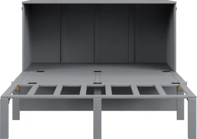 Produktbild von Flieks Funktionsbett Schrankbett 140x200cm mit Lattenrost, Klappbar Doppelbett Jugendbett Wandbett Wandklappbett mit Lattenrost, Holzbett Grau