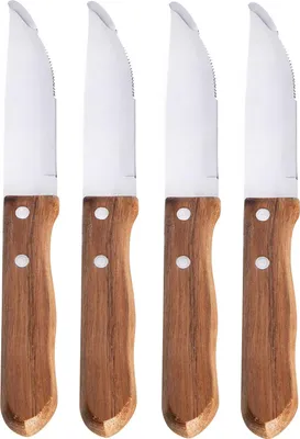 Produktbild von Allgrill 4 Stück Jumbo-Steakmesser 25 cm mit Holzgriff