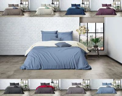 Produktbild von Uni Einfarbig Wende Bettwäsche Mistral Edel Perkal 100% Ägyptische Baumwolle 135 cm x 200 cm Pristine-Soft Blue