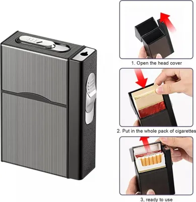 Obrázek produktu pro Pouzdro na cigarety a elektrický zapalovač Plynový zapalovač Pouzdro na cigarety