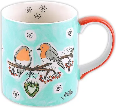Produktbild von Mila Keramik-Becher, Wintervögel