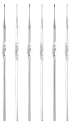 Produktbild von Häkelnadel-Set - 6-teilig aus Edelstahl - Tunesische Stricknadeln für DIY-Handarbeit - 0,6 mm