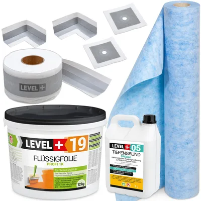 Produktbild von Dichtset Abdichtung-Set Balkone Bad Flüssigfolie 12kg Dichtband Dehnzone SET547