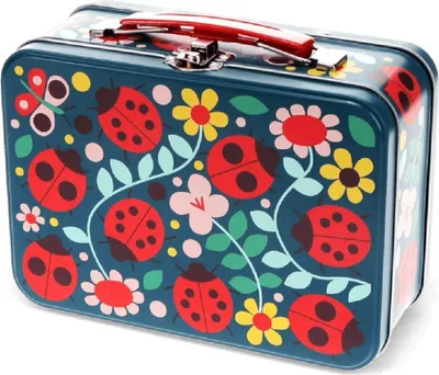 Produktbild von Aufbewahrungsdose Ladybird Metall Box Marienkäfer ca.19x8x13,5cm Griff Verschluss