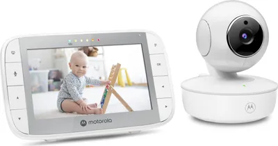 Produktbild von Motorola Nursery Babyphone mit Kamera - Baby Monitor VM55 - Überwachungskamera mit Farbdisplay, Zwei-Wege-Kommunikation und Infrarot-Nachtsicht - 300M Reichweite - Zoomen und Neigen