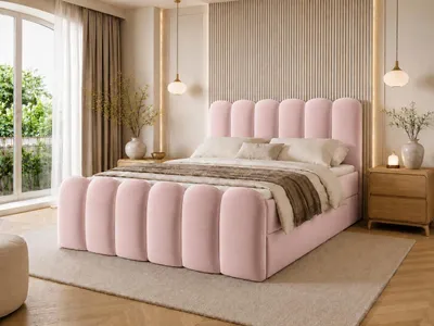 Produktbild von Emlar Boxspringbett CUDDLE 160x200 - Komplett-Set mit Matratze und Topper - Polsterbett mit Bettkästen - Boxspringbett Rosa (Magic Velvet 2253)
