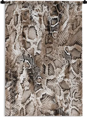Produktbild von MuchoWow® Wandteppich Wandbehang Tiermuster - Schlange - Braun 90x135 cm Tapisserie Dekoration Wandtuch - Baumwolle - Wandskulptur