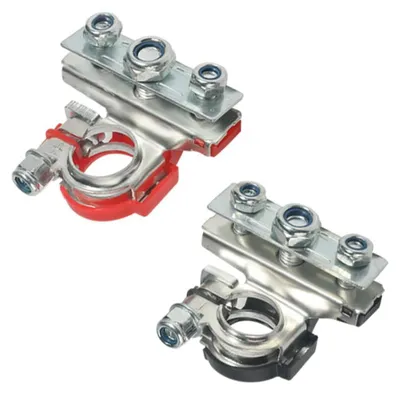 Image de 2 bornes de connexion pour batterie de voiture, connecteurs pour batterie 12V