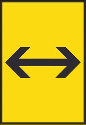 Produktbild von Richtungspfeil rechts links Schild hochkant schwarz gelb Pfeil A6 Rückseite selbstklebend