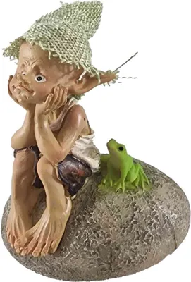 Produktbild von Pixie "Sommerträume" sitzt mit Frosch auf einem Stein
