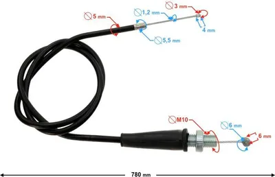 Obrázek produktu pro Plynová šňůra pro motokrosové motocykly CRF50 a CRF70