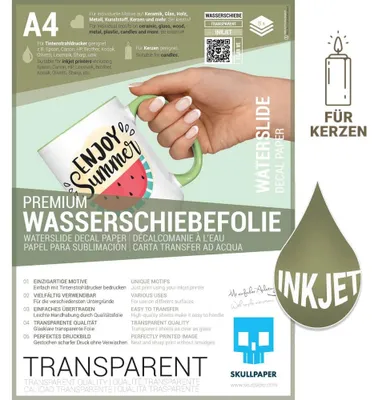 Produktbild von Skullpaper Skullpaper Transferfolie Inkjet A4 8 Blatt transparent