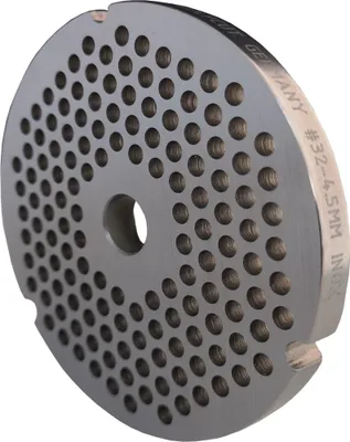 Produktbild von Fleischwolfscheibe, Lochscheibe aus Inox Stahl 32 mit 3 Nuten in 4,5 mm Bohrung von WolfCut