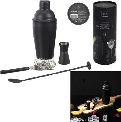 Produktbild von Cocktailkiste 4 Accessoires schwarz