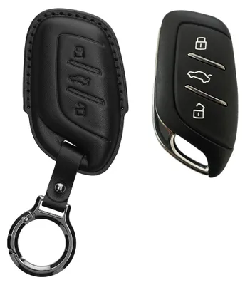 Produktbild von kwmobile Schlüsselhülle für MG 3-Tasten ZS MG4 MG5 MG6 Hülle Leder - Autoschlüssel Schlüssel Hülle - Schlüsselcover Schlüsselschutz in Schwarz