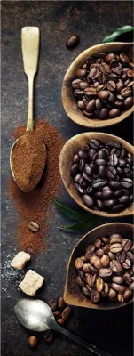 Produktbild von Glasbild 30x80cm Wandbild aus Glas Kaffee Bohnen Café Wanddekoration