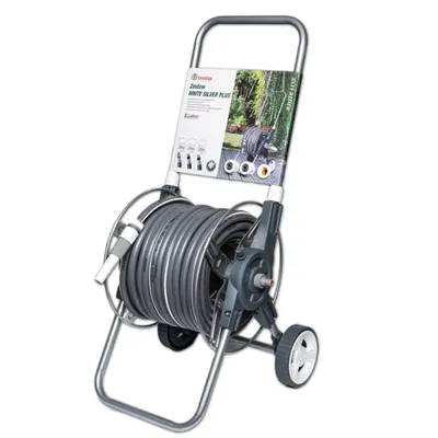 Produktbild von BRADAS WHITE SILVER WL-W2K50 8 tlg. Schlauchwagen-Set, Gartenschlauch 50m 1/2', Gartenbrause, Schlauchset, Schlauchkupplung