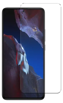 A screen protector is shown placed over a smartphone screen.