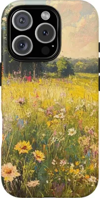 Produktbild von Sonnenbeschienene Wildblumenwiese – Hülle Kompatibel mit iPhone 16 Pro