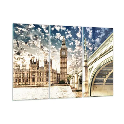 Produktbild von Bilder auf glas - London architektur big ben - 105x70cm - Glasbilder - Wandbilder - Kunstdruck - zum Aufhängen bereit - Wanddekoration aus Glas - Glas Bilder - Wandbild auf Glas - GCE105x70-2415