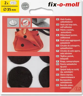 Produktbild von Klettpunkte fix-o-moll 35mm schwarz