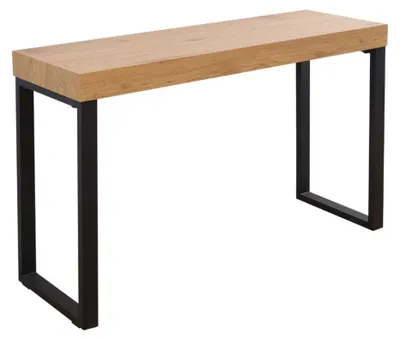 Produktbild von Schreibtisch ZENTOR 120 cm in heller Holzoptik und schwarzem Metall – Dickes, industriestil-Platte
