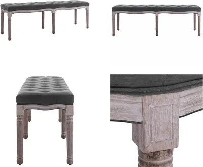 Image de vidaXL Banc lin massif 150x40x48 cm gris foncé - Banc - Bancs - Bancs de couloir
