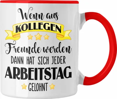 Produktbild von Trendation - Jobwechsel Tasse Geschenk Kollege Kollegin Geschenkidee Kaffeetasse Abschiedsgeschenk Neuer Job Abschied Lieblingskollege Lieblingskollegin (Rot)