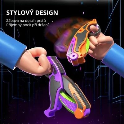 Obrázek produktu pro Sada 2 antistresových hraček - Gravity Claw fialová a oranžová pro dospělé