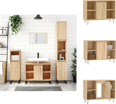 Obrázok produktu pre vidaXL Kúpeľňová skrinka Sonoma dub 80x33x60 cm materiál na báze dreva - Umývadlá do kúpeľne