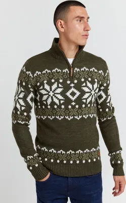 Produktbild von SOLID SDNorwin Herren Strickpullover Troyer Grobstrick Pullover mit Stehkragen Regular fit