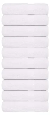 Image de vidaXL Serviettes de bain FROGN, lot de 10, blanc, 100 x 150 cm, 360 g/m²