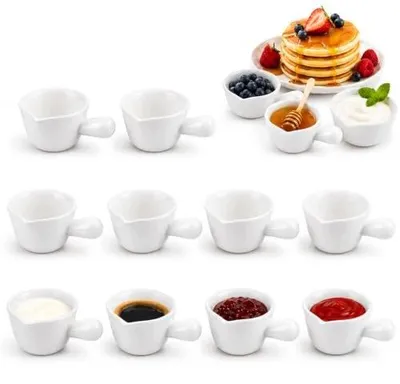 Zdjęcie produktu dla Dzbanek na mleko porcelanowy biały ceramiczny zestaw 10 szt