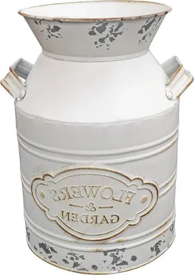 Produktbild von Famanu Metallvase Shabby Chic - Große Gießkanne für Garten und Küche, 25 cm
