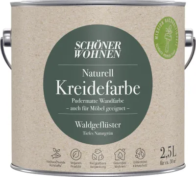 Produktbild von Schöner Wohnen Naturell Kreidefarbe 2,5 Ltr. Waldgeflüster tiefes Naturgrün