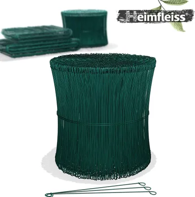 Obrázok produktu pre Heimfleiss® viazací drôt do betónu 1,4 x 200 mm (1000 ks) - červený drôt potiahnutý PVC v zelenej farbe - viazací drôt do vŕtačky