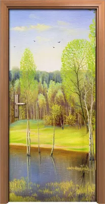 Produktbild von Türposter 90x200 cm Türaufkleber Türtapete Türfolie Klebefolie Landschafts Wald Wald See