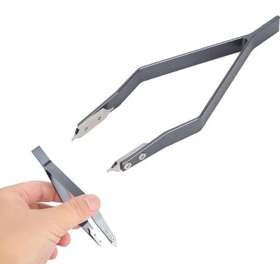 Image de Outil pour horlogerie - Pince en forme de V pour ressorts d'horlogerie - Accessoire de réparation - Indispensable pour les horlogers - Ensemble d'outils pour horlogerie