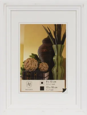 Image de Cadre photo en bois Henzo Artos White 13x18 cm avec barre de verre clair incurvée